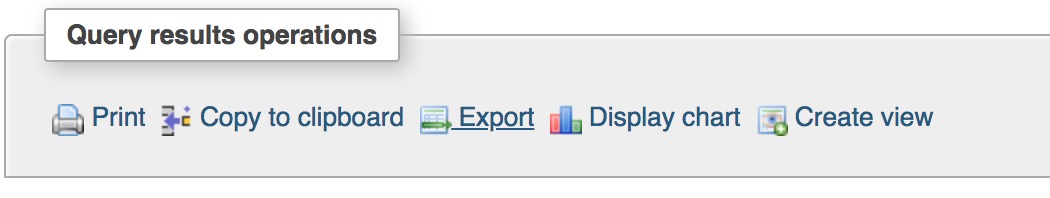 Query result operations