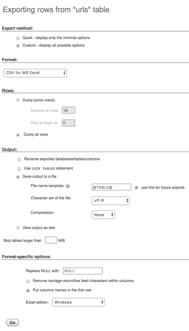 Custom CSV export for Microsoft Excel